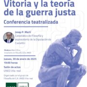 La UNED Vila-real acull una conferència teatralitzada sobre la teoria de la guerra justa