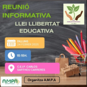 El CEIP Carlos Sarthou acull una reunió informativa sobre la Llei de Llibertat Educativa