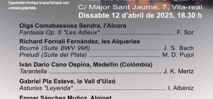 Concert d’alumnes dins del IV Taller d’Interpretació Musical