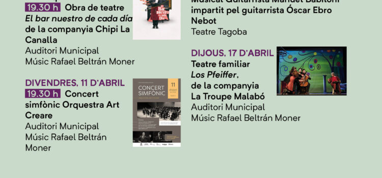Un segon trimestre amb 12 propostes culturals