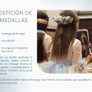 La Parròquia Arxiprestal de Sant Jaume acollirà la tradicional Vestició de Medalles de les xiquetes de Primera Comunió