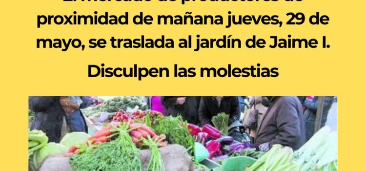 El mercat de fruita i verdura de productors locals canvia d’ubicació excepcionalment demà