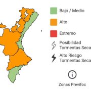 Alerta per alt risc d’incendis forestals a l’interior de la Comunitat Valenciana