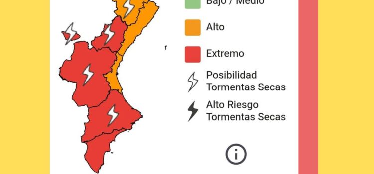 Risc extrem d’incendis forestals a Vila-real i gran part del territori valencià aquest 30 de juny