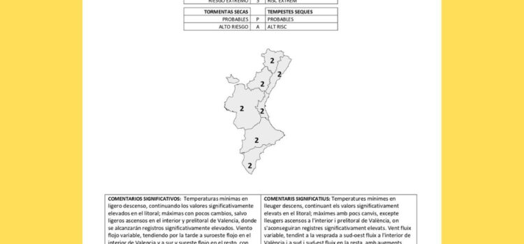 Risc alt d’incendis forestals a tota la Comunitat Valenciana