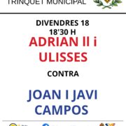 Emoció i nivell al Trinquet Municipal de amb una nova partida de pilota valenciana