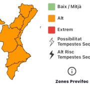 Alerta per alt risc d’incendis forestals a tota la Comunitat Valenciana