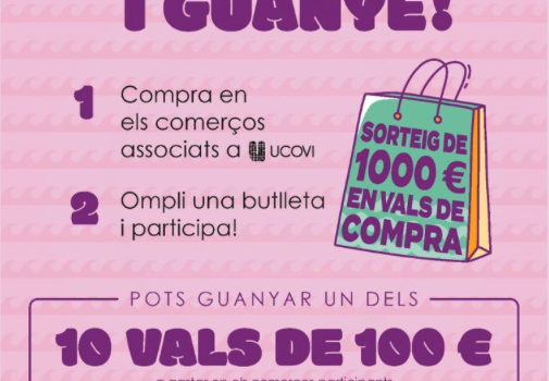 Ucovi impulsa el comerç local amb un sorteig de 10 xecs regal de 100 € aquest estiu