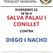 El Trinquet Municipal acull este divendres una partida destacada de pilota valenciana