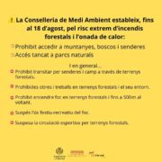 Vila-real alerta del risc extrem d’incendis: prohibides les activitats en zones forestals