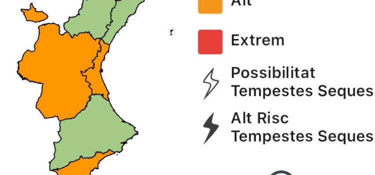El risc d’incendis es manté alt en gran part de la Comunitat Valenciana